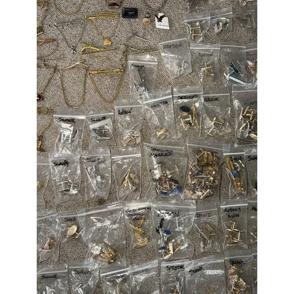 Vintage Cufflinks Tie Tacks Tie Bars Huge Lot 500+pcs Swank Sara Cov Anson Hicko